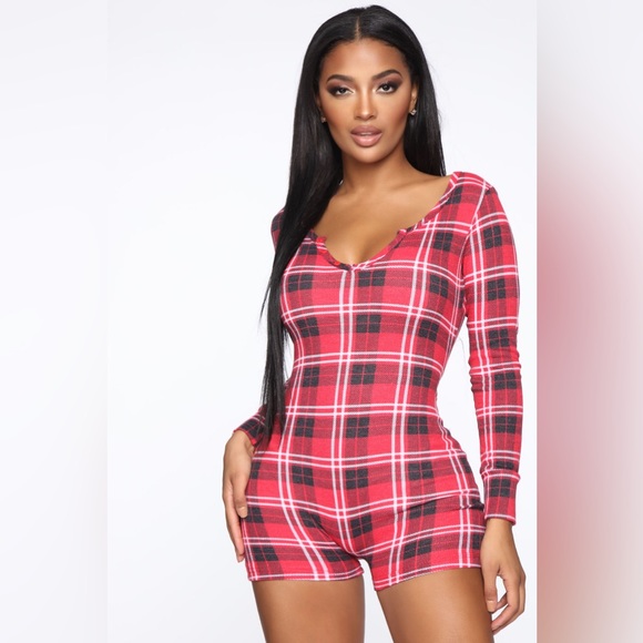 Fashion Nova Other - NWT Plaid Sleep Romper